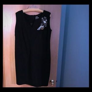 Taylor Black dress with beaded detail.